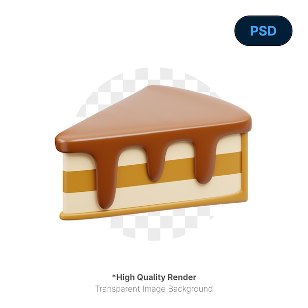 Slice Cake 3D Render Illustration Premium Psd