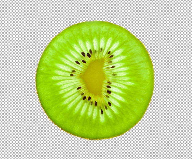 Slice kiwi fruit isolated on alpha layer background