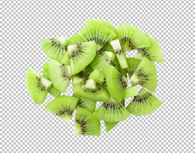 Slice of kiwi fruit isolated on alpha layer