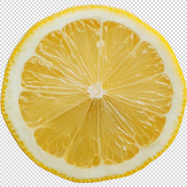 PSD a slice of lemon fruit with a transparent background