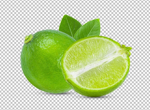 Slice of lime isolated on alpha layer