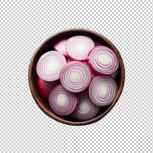 Slice onion with cut in half isolated transparent background Ai generative