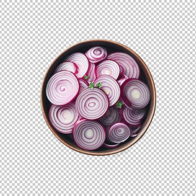 Slice onion with cut in half isolated transparent background Ai generative