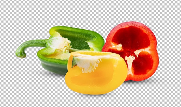 Slice pepper isolated on alpha layer