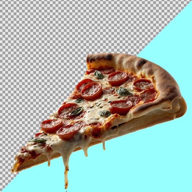 a slice of pizza is shown on a grid