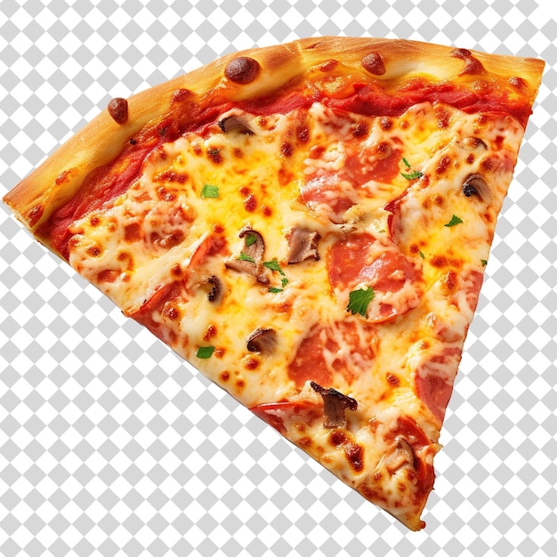 Slice of pizza Isolated on transparent background PSD file format