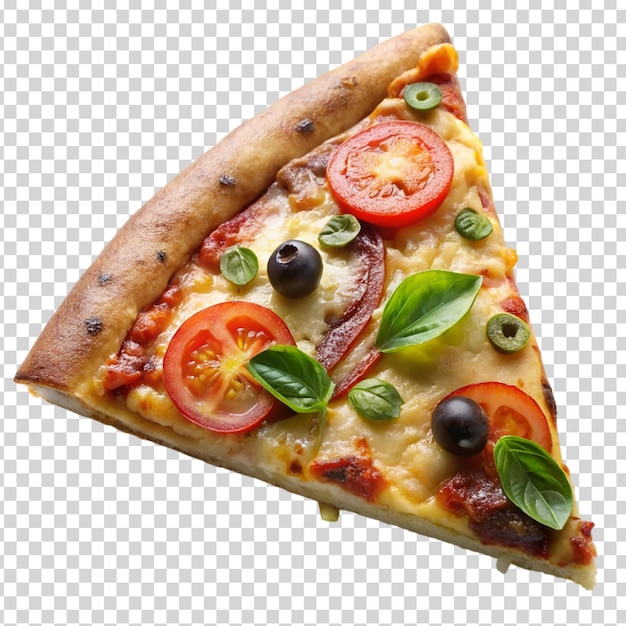 A slice of pizza on transparent background