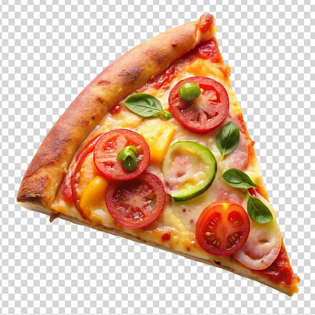 A slice of pizza on transparent background