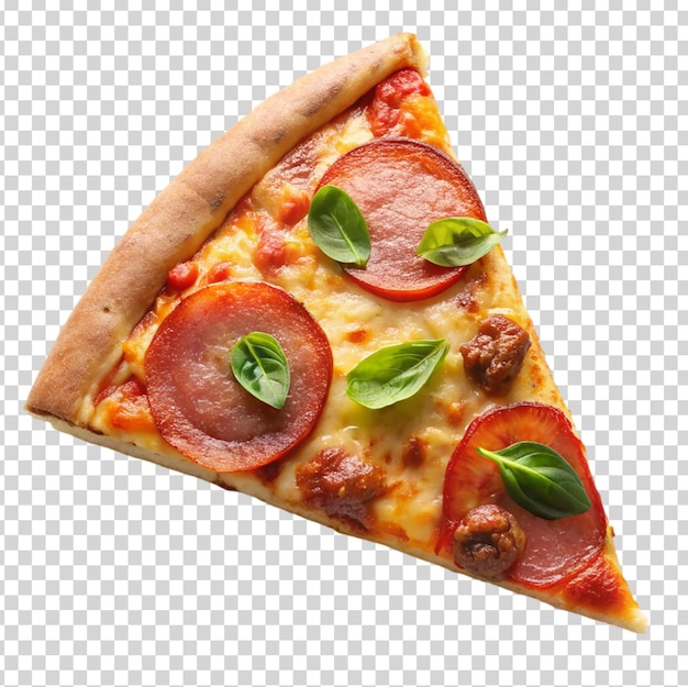 A slice of pizza on transparent background