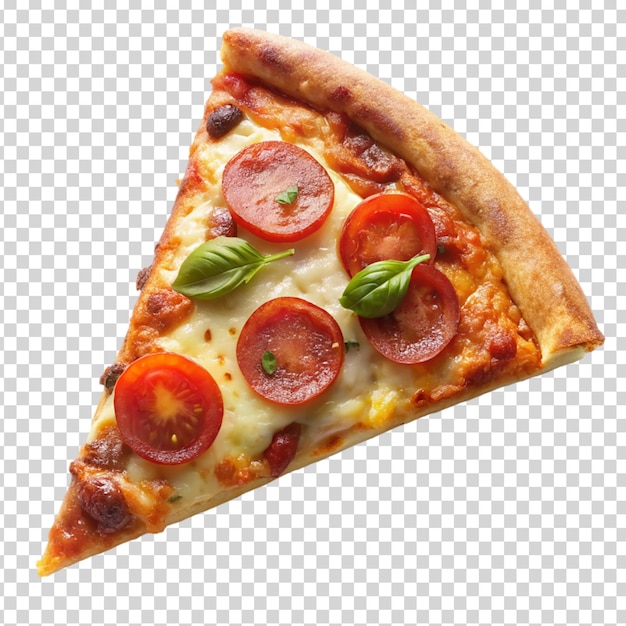 A slice of pizza on transparent background