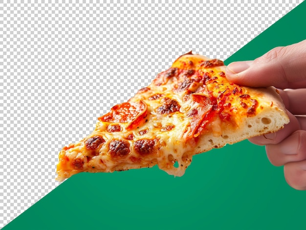 A slice of pizza with transparent background