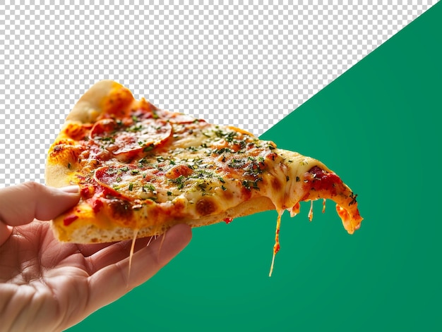 A slice of pizza with transparent background