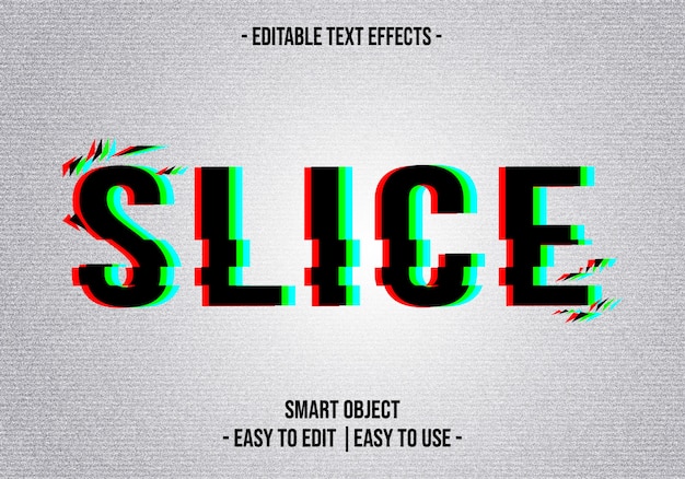 PSD slice text effect  