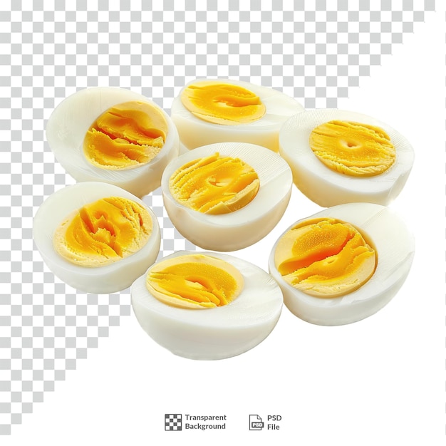 PSD sliced boiled eggs transparent background