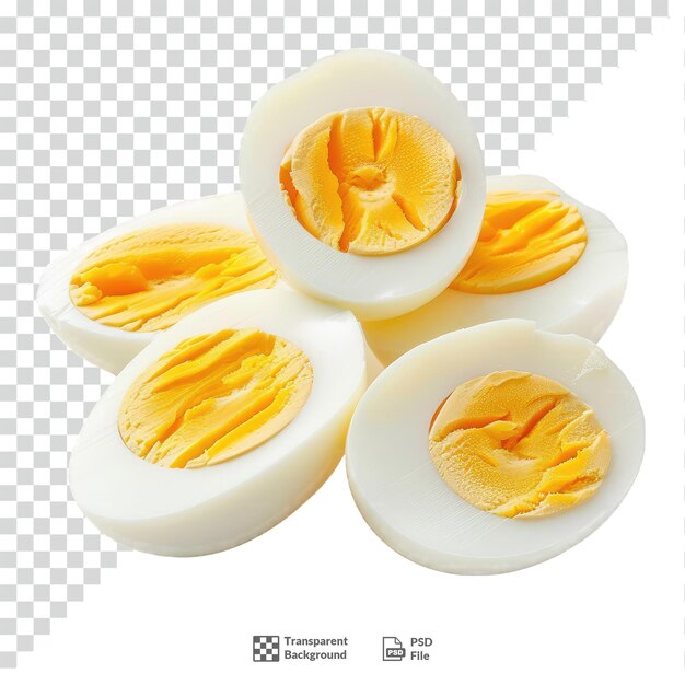 PSD sliced boiled eggs transparent background