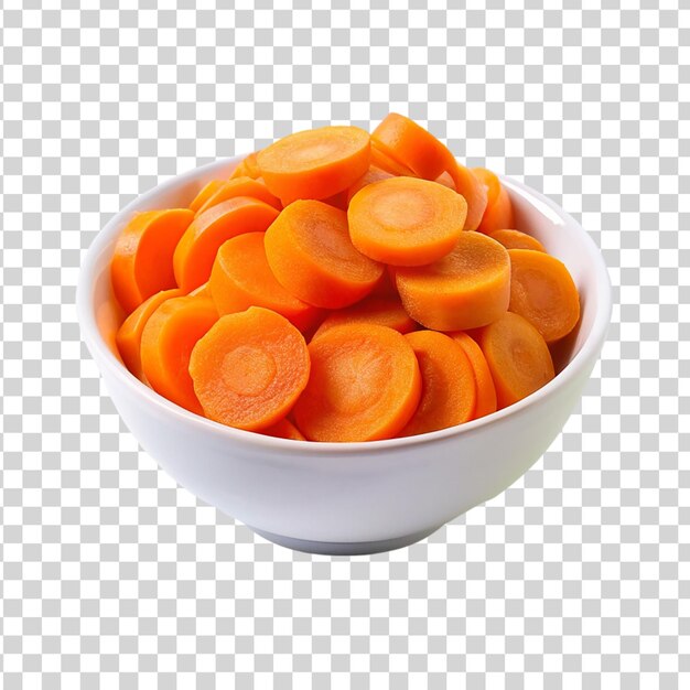 Sliced carrot in a bowl isolated on transparent background World health day