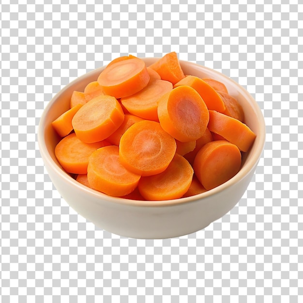 Sliced carrot in a bowl isolated on transparent background World health day