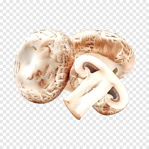 PSD sliced champignons isolated on a transparent background