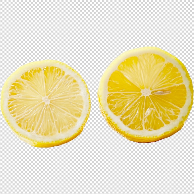 PSD sliced fresh lemon with transparent background psd