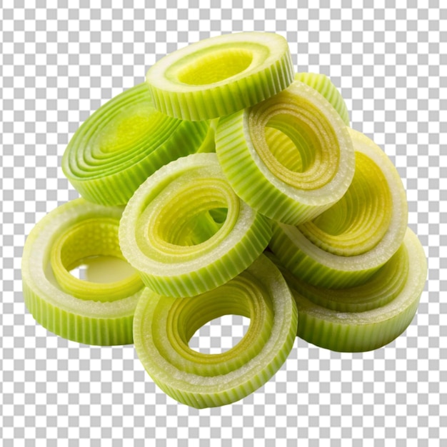 sliced leek rings Transparent background