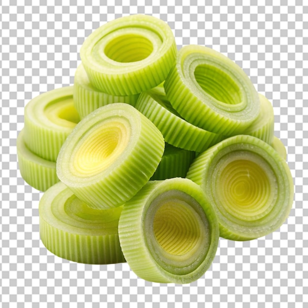 sliced leek rings Transparent background