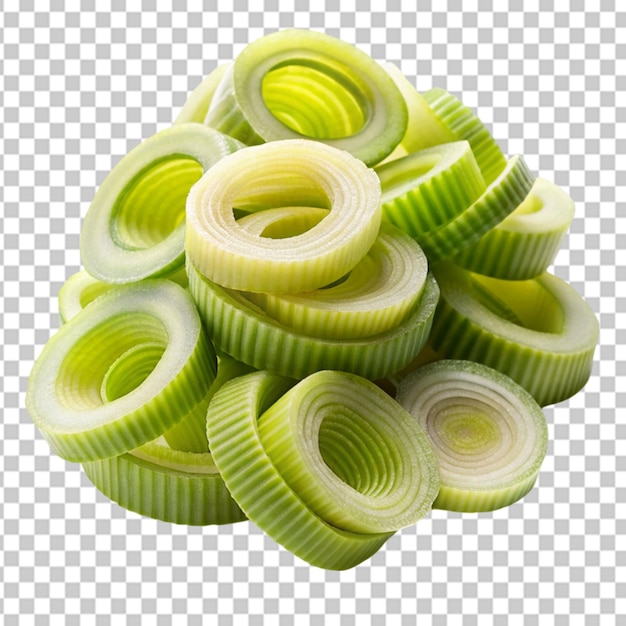 sliced leek rings Transparent background