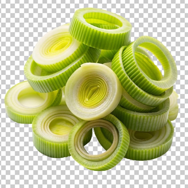 sliced leek rings Transparent background