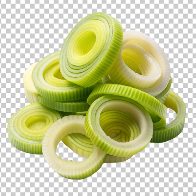 sliced leek rings Transparent background