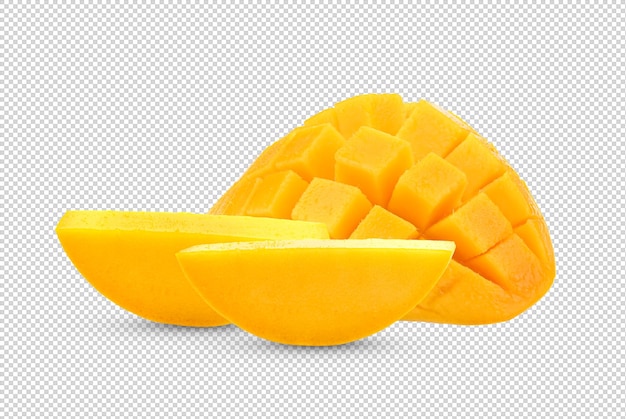 Sliced mango on alpha layer