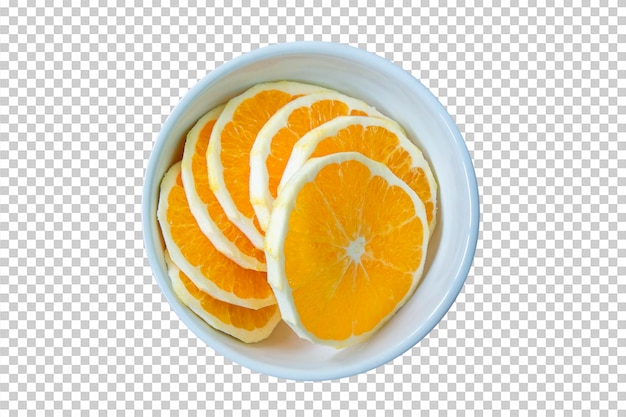 Sliced orange fruit isolated transparent background png