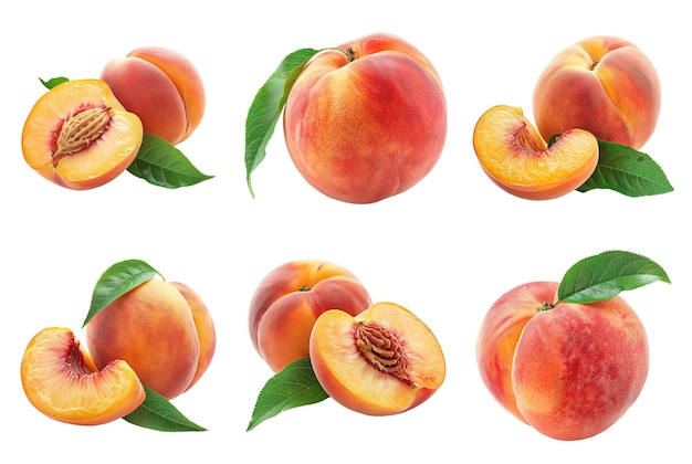 Sliced Peach Revealing Juicy Orange Flesh and Yellow Pit