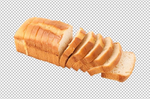 Sliced pound cake isolated rendering