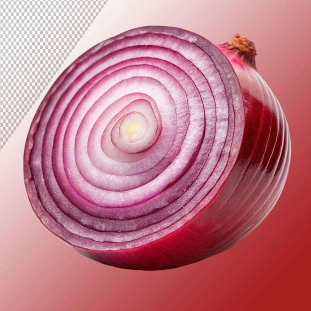 PSD sliced red onion isolated on transparent background