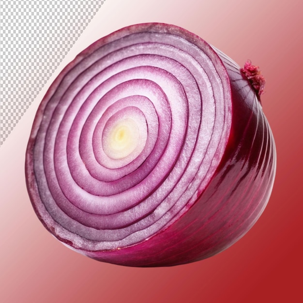 sliced red onion isolated on transparent background