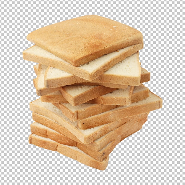 Slices of bread isolated rendering