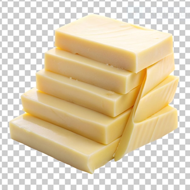 slices of butter on transparent background