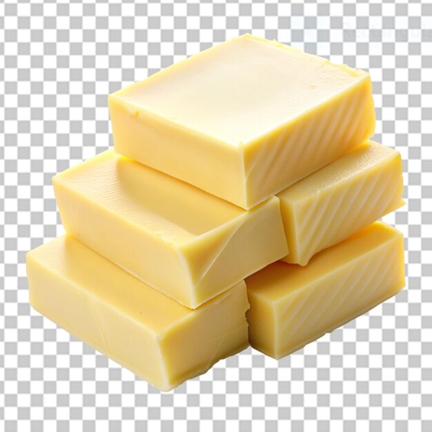 slices of butter on transparent background