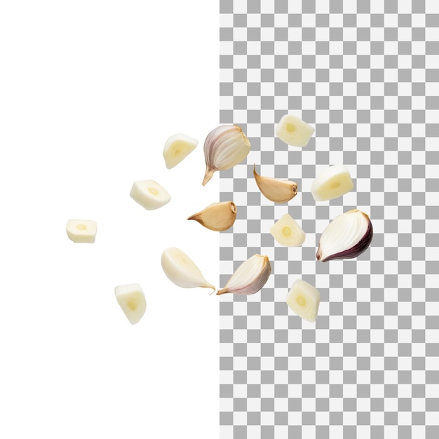 Slices Of Garlic Without Skin Without Shadow Isolated Transparent Background