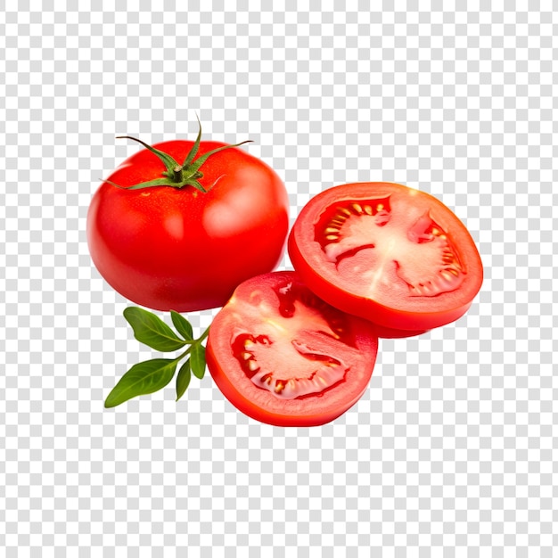 PSD slices tomato on a transparent background