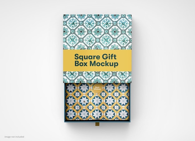 slide box mockup isolated gift box