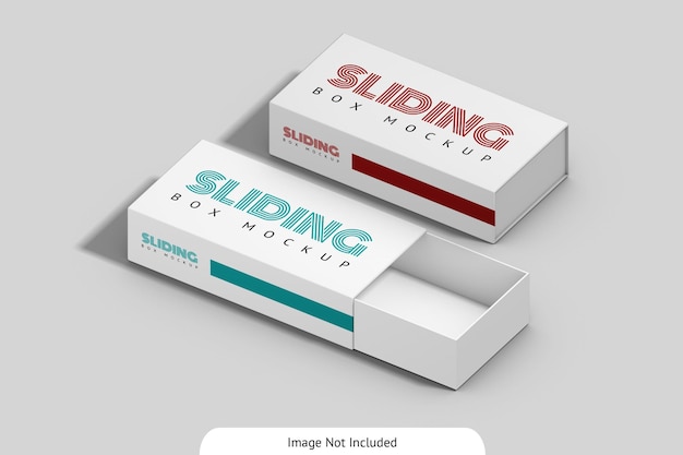 Sliding Box Mockup Design Isolated 