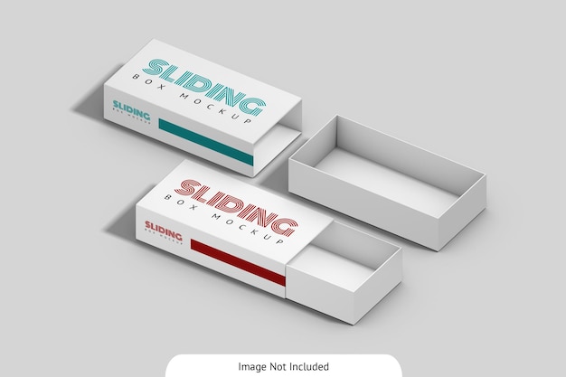 Sliding Box Mockup Design Isolated 