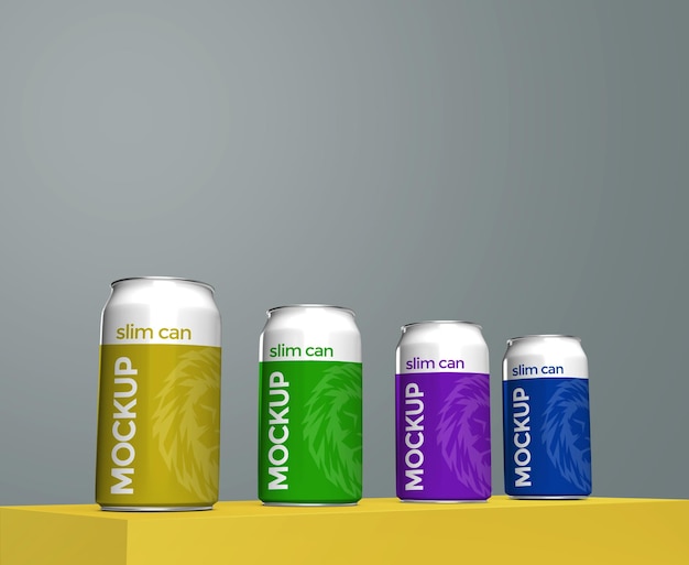 Slim cans mockup