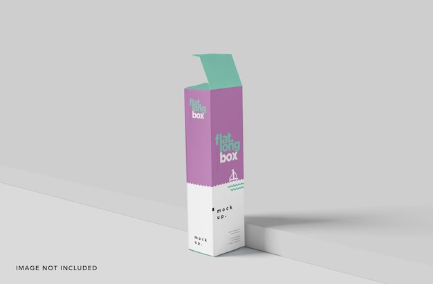 PSD slim and flat rectangle paper box mockup