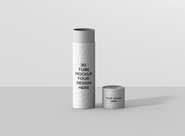 slim high paper tube mockup