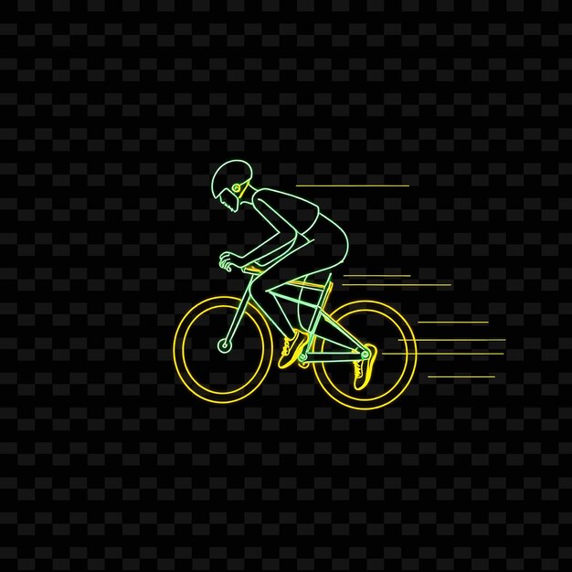 PSD slim race walker with gear neon stride art design with steady green and yellow mixed color decorated