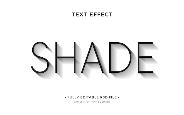 Slim text effect with shadow