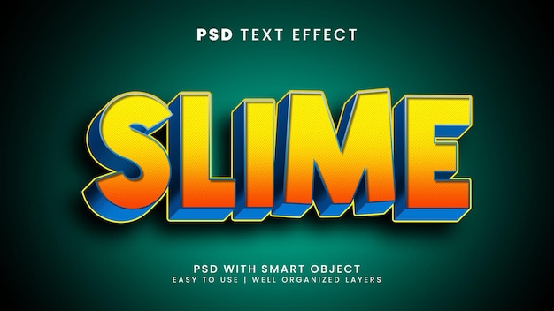 Slime 3d editable text effect with smart object