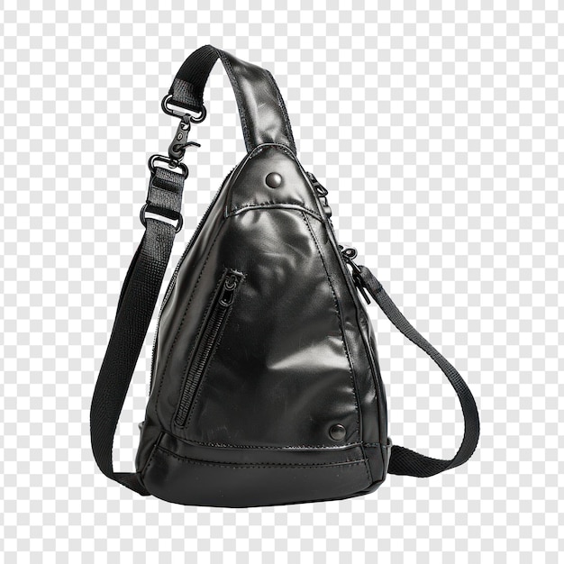 PSD sling bag front view full length isolate on transparency background