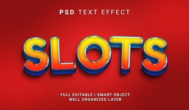 Slots 3d style psd text effect